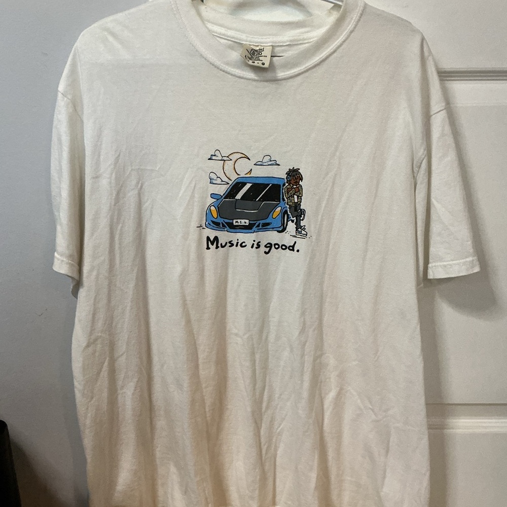 Comfort Colors White Graphic Tee - Music is Good